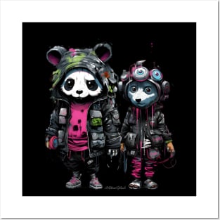 Cyberpunk Panda and Urban Friend, Splash Posters and Art